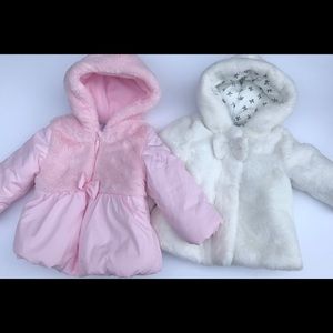 Little Me set of 2 Fur jackets